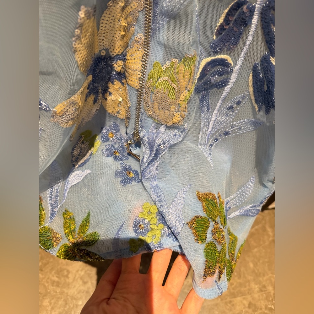 Bronx and Banco Dahlia Maxi Dress in Baby Blue Multi-NWOT - Picture 11 of 14